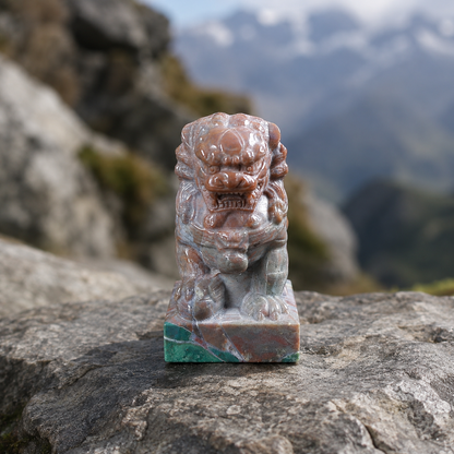 Ocean Jasper Foo Dog Seal Carving