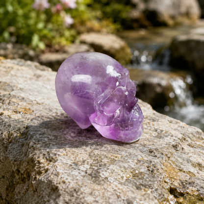 Amethyst Skull Carving