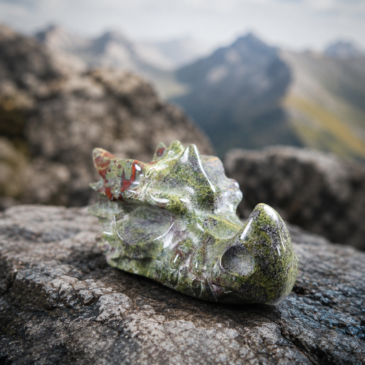 Dragon Blood Stone Dragon Head Carving