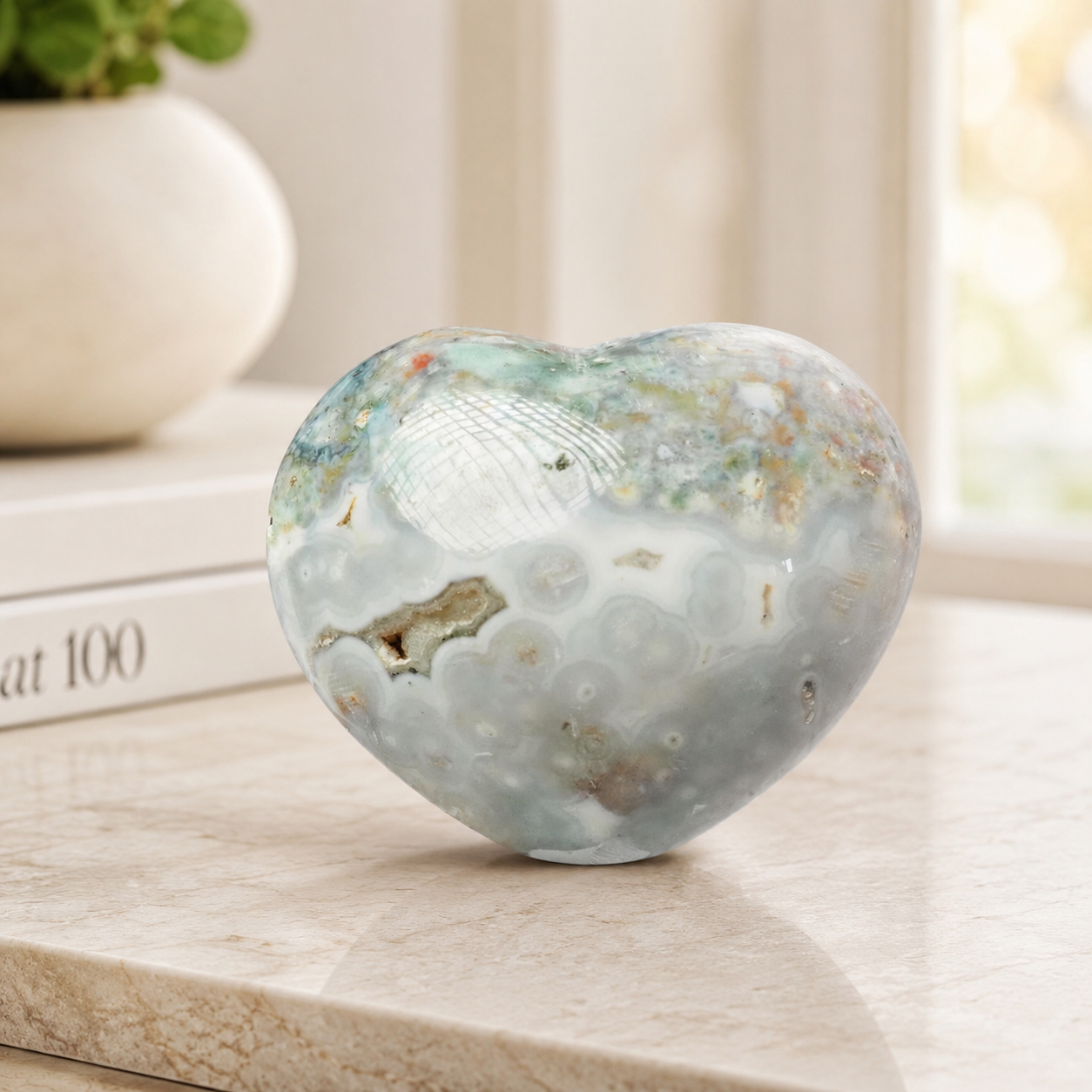 Moss Agate Heart