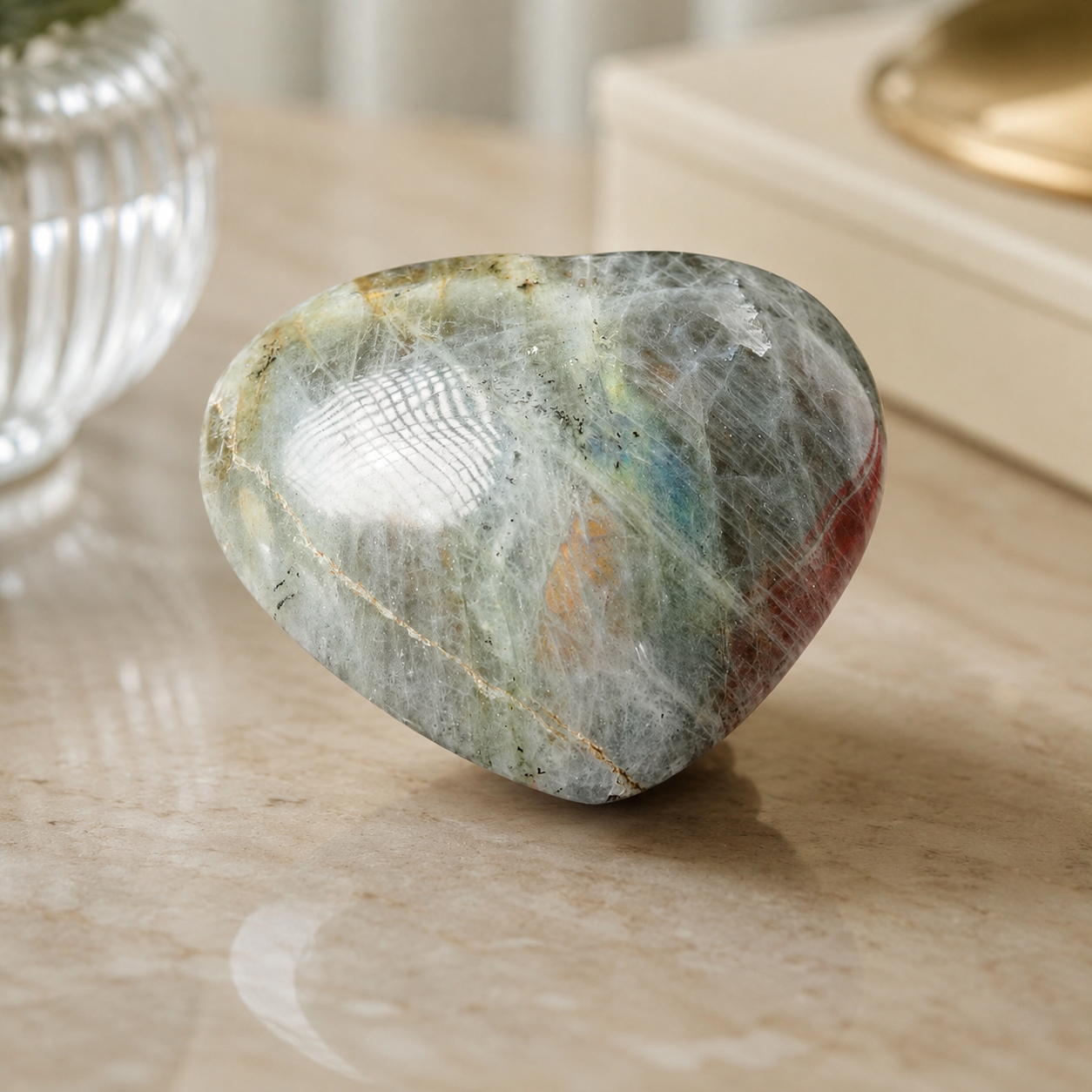 Labradorite Heart