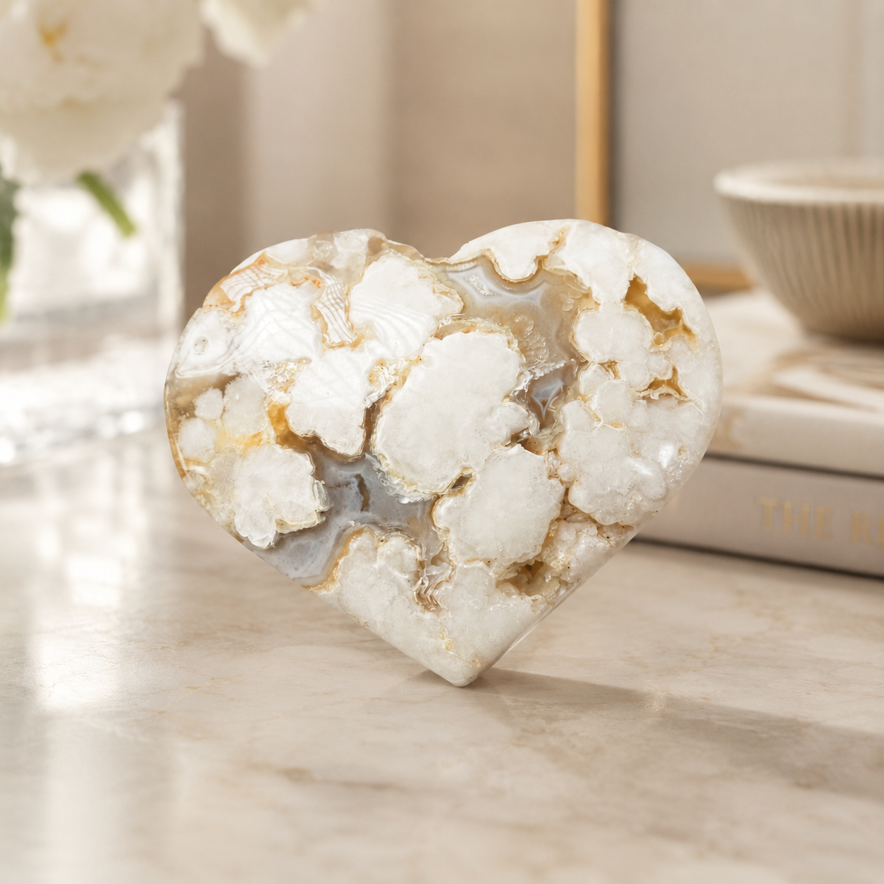 Flower Agate Heart
