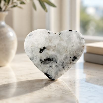 Rainbow Moonstone Heart