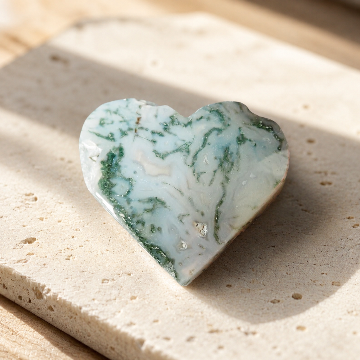 Moss Agate Heart