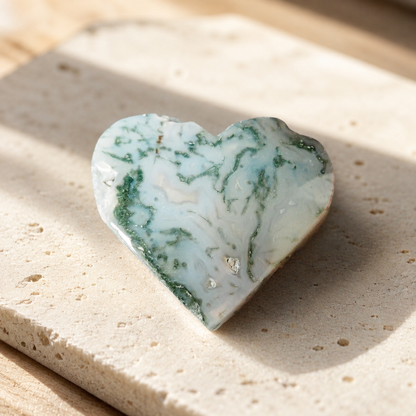 Moss Agate Heart
