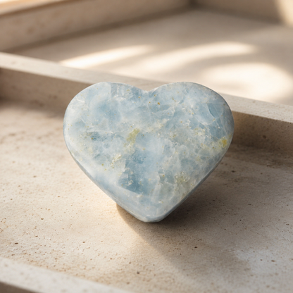Blue Calcite Heart