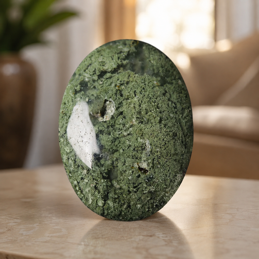 Moss Agate Palm Stone