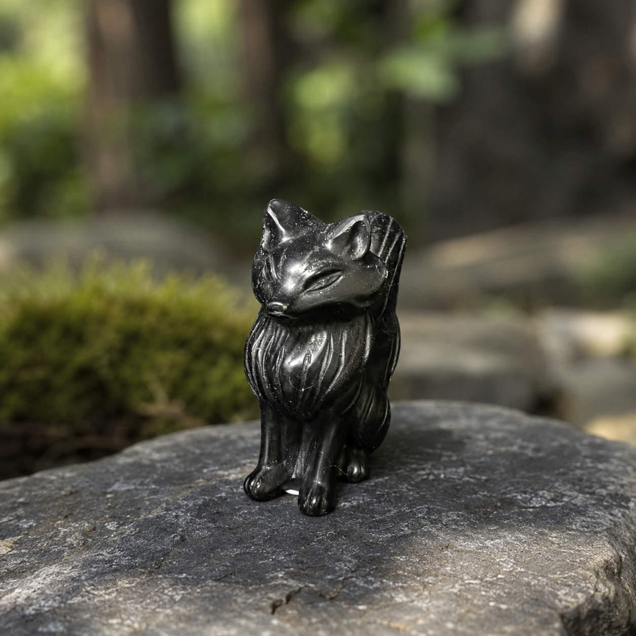 Obsidian Fox Carving