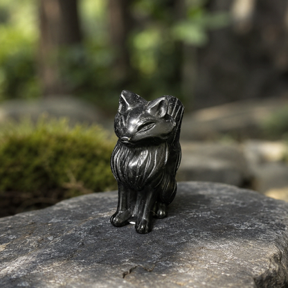 Obsidian Fox Carving