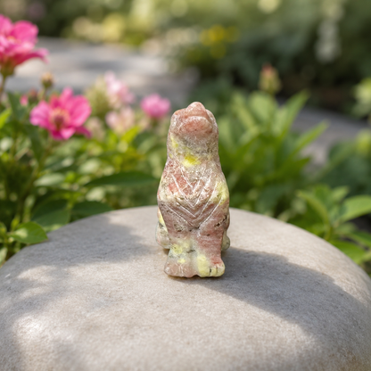 Plum Blossom Jasper Wolf Carving