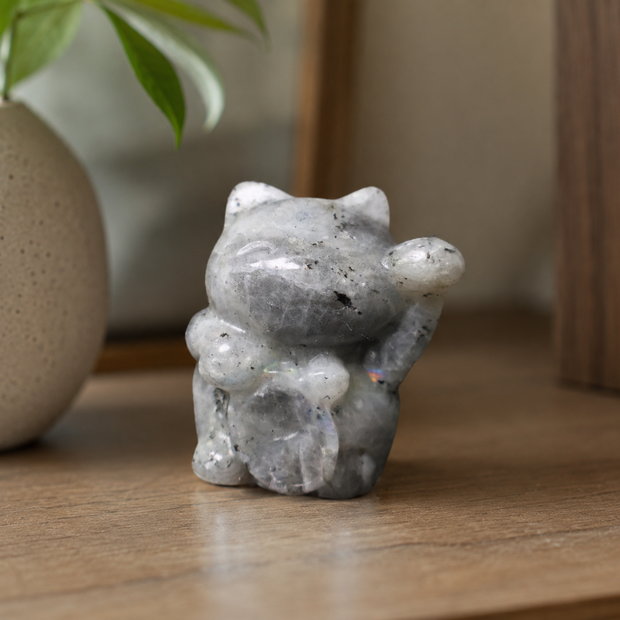 Labradorite Lucky Cat