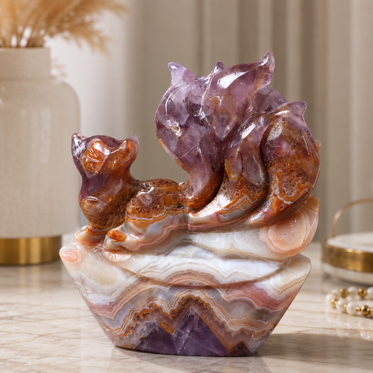 Amethyst Agate Nine-Tailed Fox