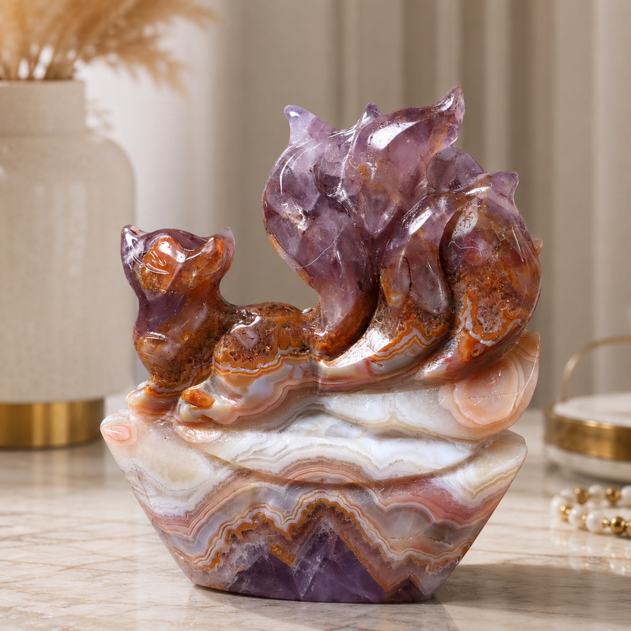 Amethyst Agate Nine-Tailed Fox