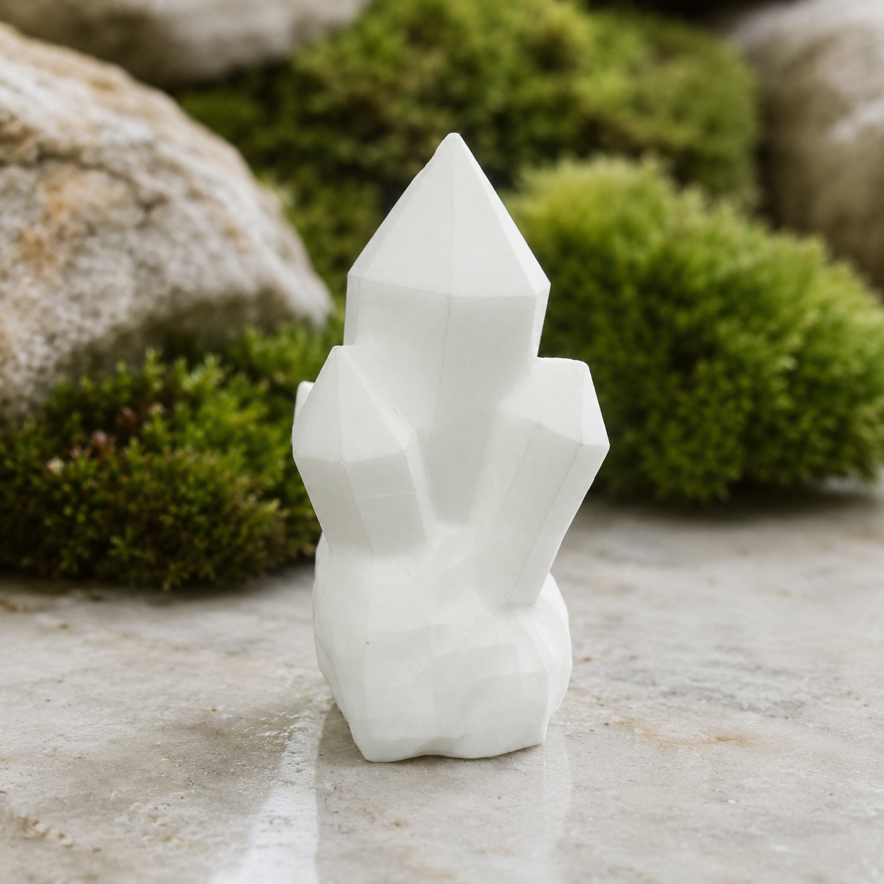 White Jade Crystal Cluster Carving