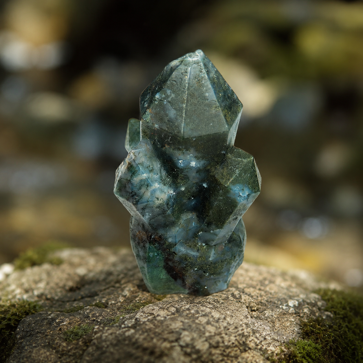 Serpentine Crystal Cluster Carving