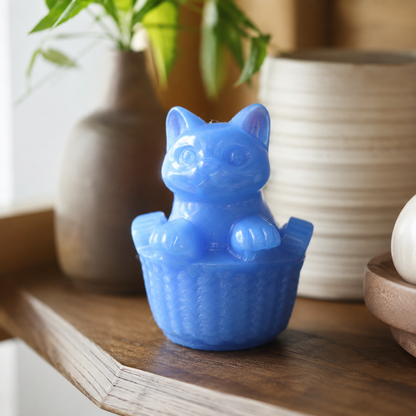 Blue Opalite Cat Carving