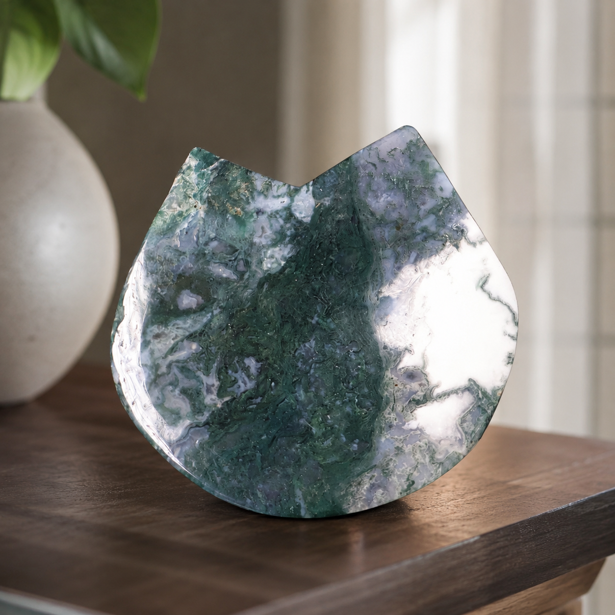 Moss Agate Cat Bowl