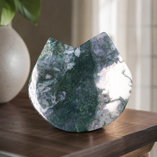 Moss Agate Cat Bowl