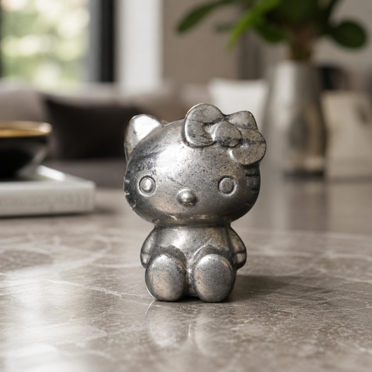 Pyrite Hello Kitty Carving