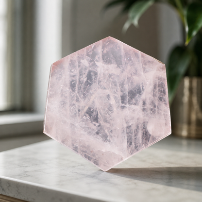 Rose Quartz Hexagon Slice