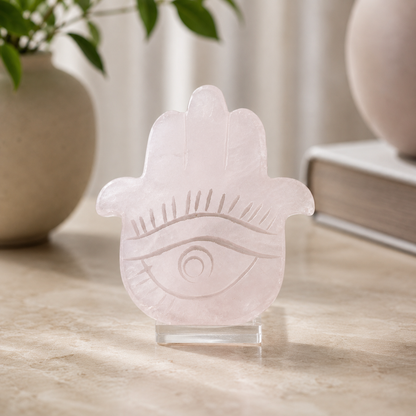 Clear Quartz Hamsa Hand