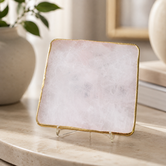 Rose Quartz Square Slice