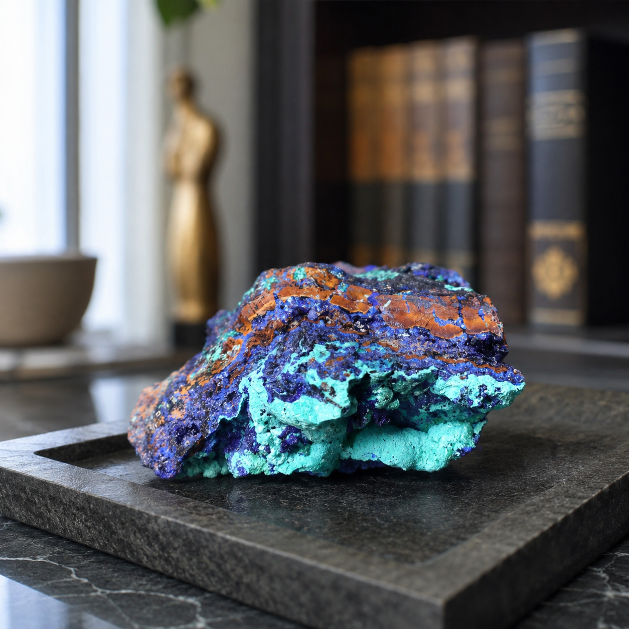 Raw Azurite with Malachite Specimen