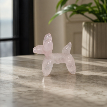 Rose Quartz Balloon Dog