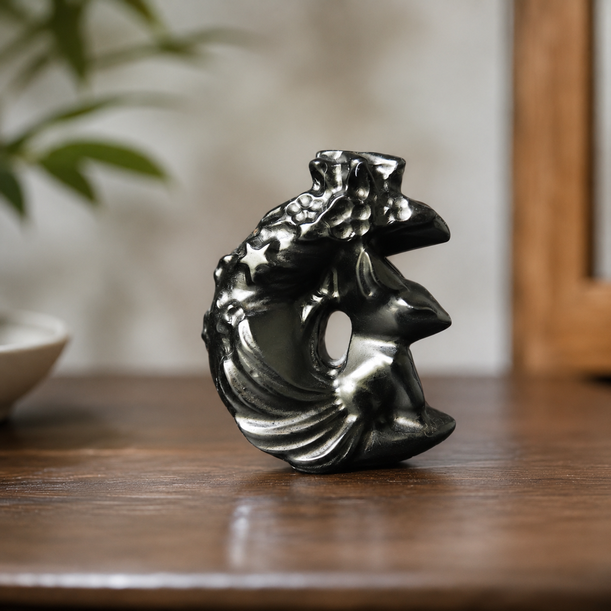 Obsidian Fox Carving
