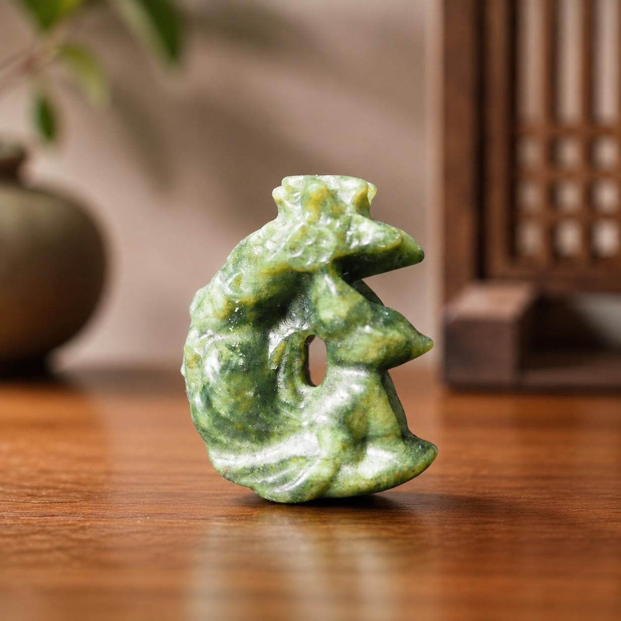 Serpentine Fox Carving