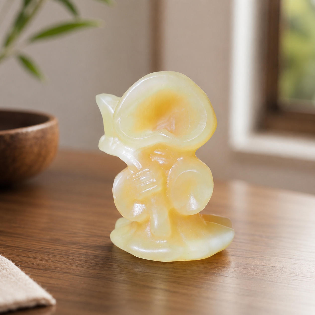 Orange Calcite Grim Reaper Carving