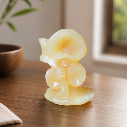Orange Calcite Grim Reaper Carving