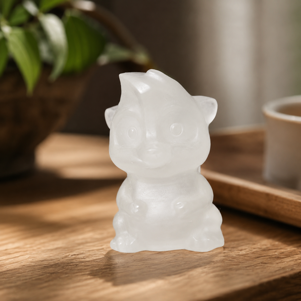 Clear Quartz Squirrel Carving