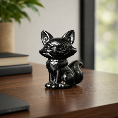 Obsidian Fox Carving