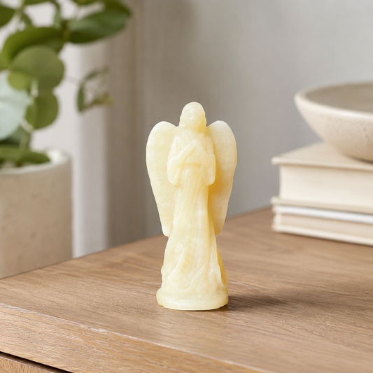 Orange Calcite Angel Carving