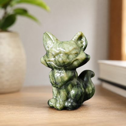 Serpentine Fox Carving