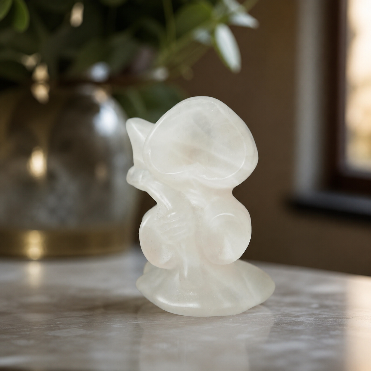 Rose Quartz Grim Reaper Carving