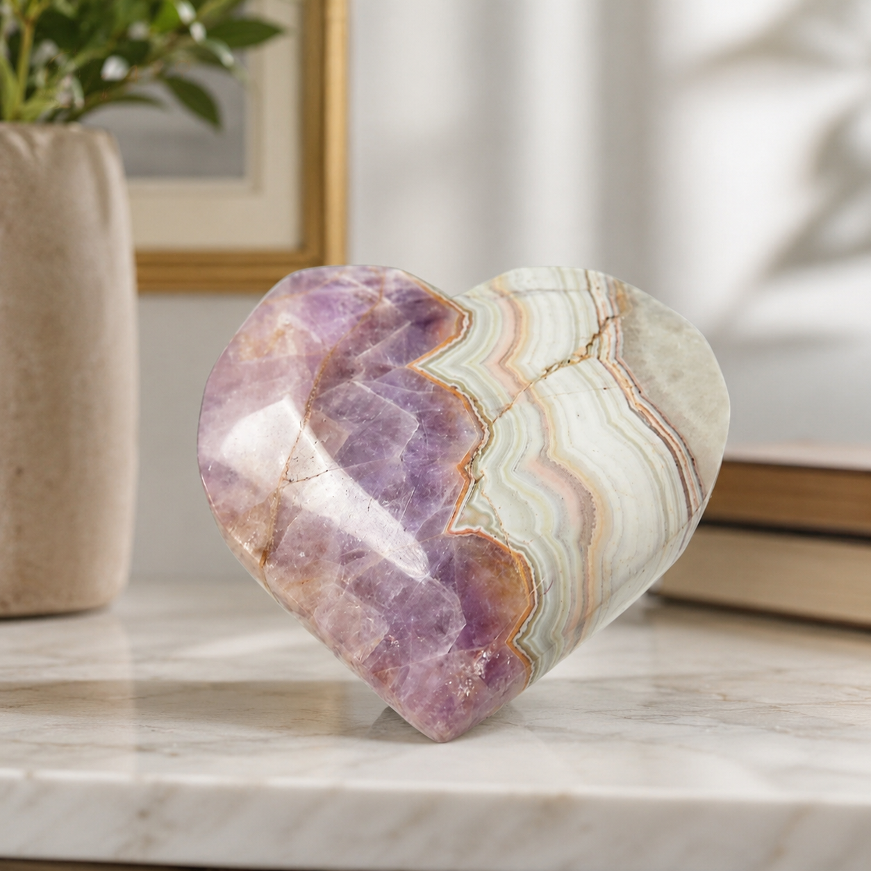 Amethyst Agate Heart