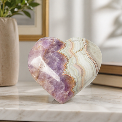 Amethyst Agate Heart