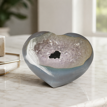 Druzy Agate Heart