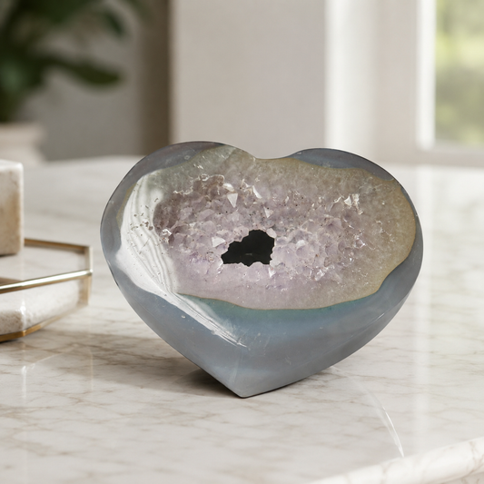 Druzy Agate Heart