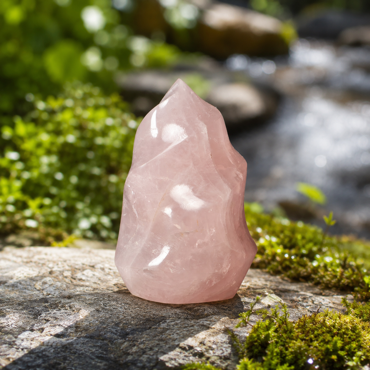Rose Quartz Flame Carving