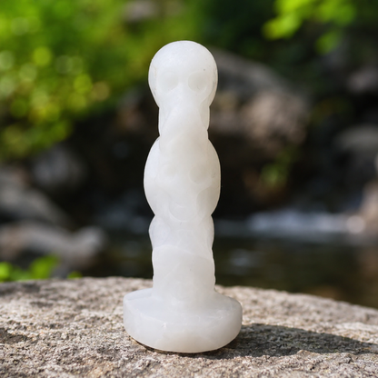 White Jasper Triple Skull Craving