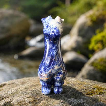 Sodalite Giraffe Carving