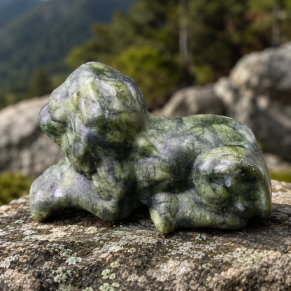 Serpentine Lion Carving