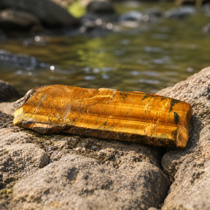 Yellow Tiger Eye Slice Specimen