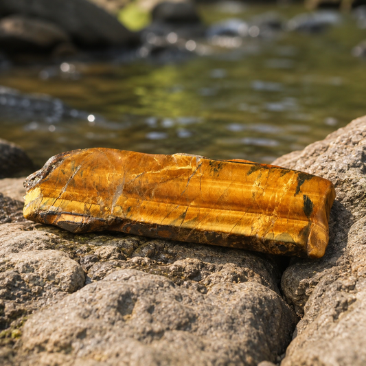 Yellow Tiger Eye Slice Specimen