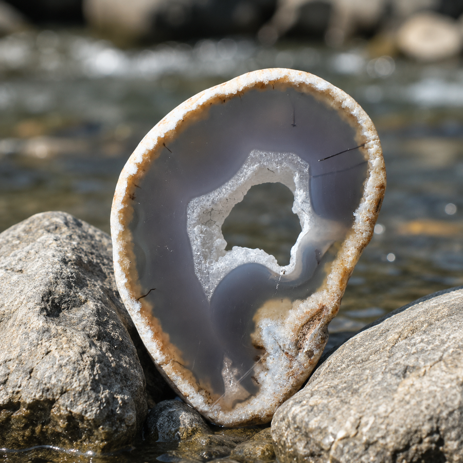Agate Geode Slice Specimen