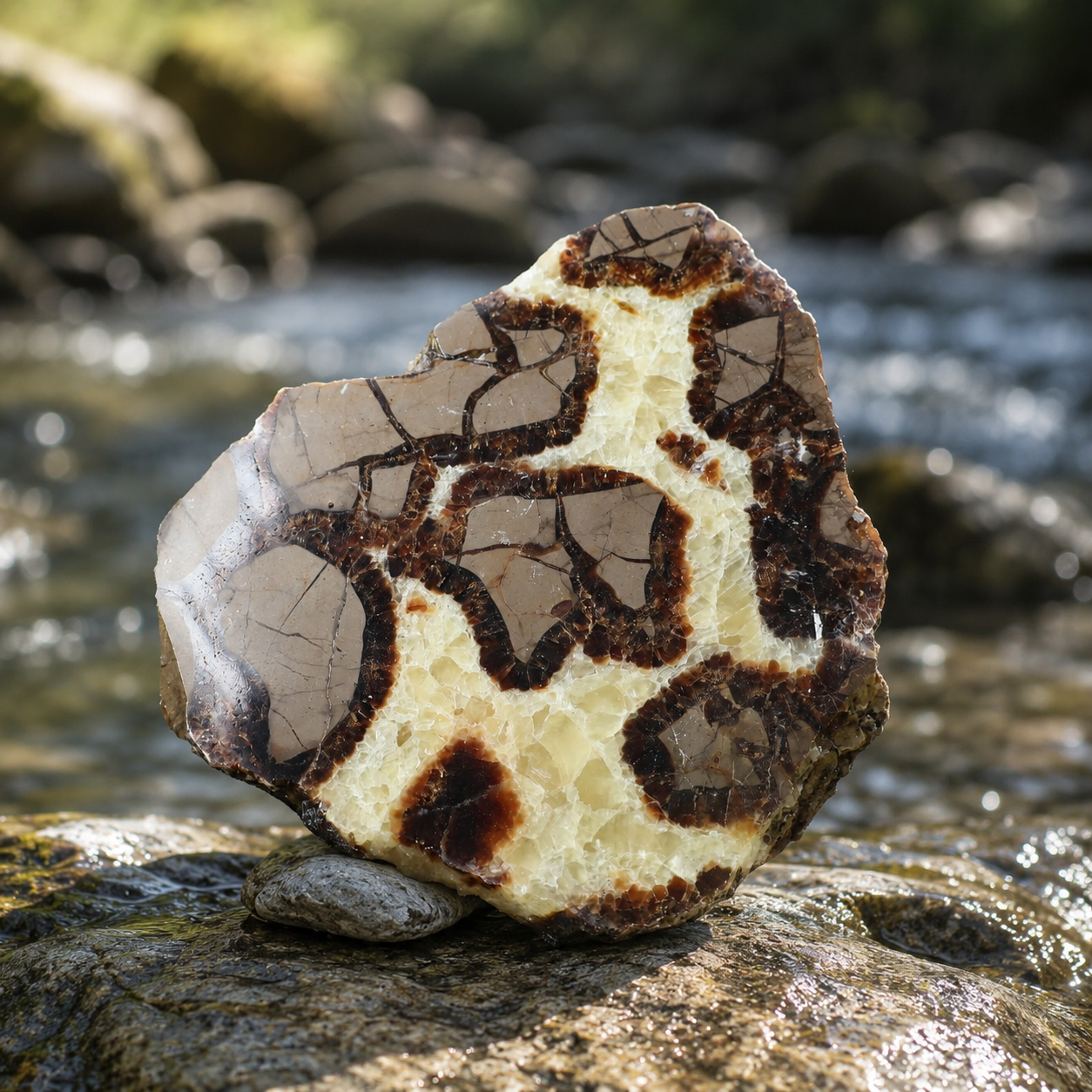 Septarium Stone Slice Specimen