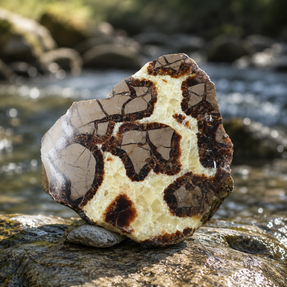 Septarium Stone Slice Specimen